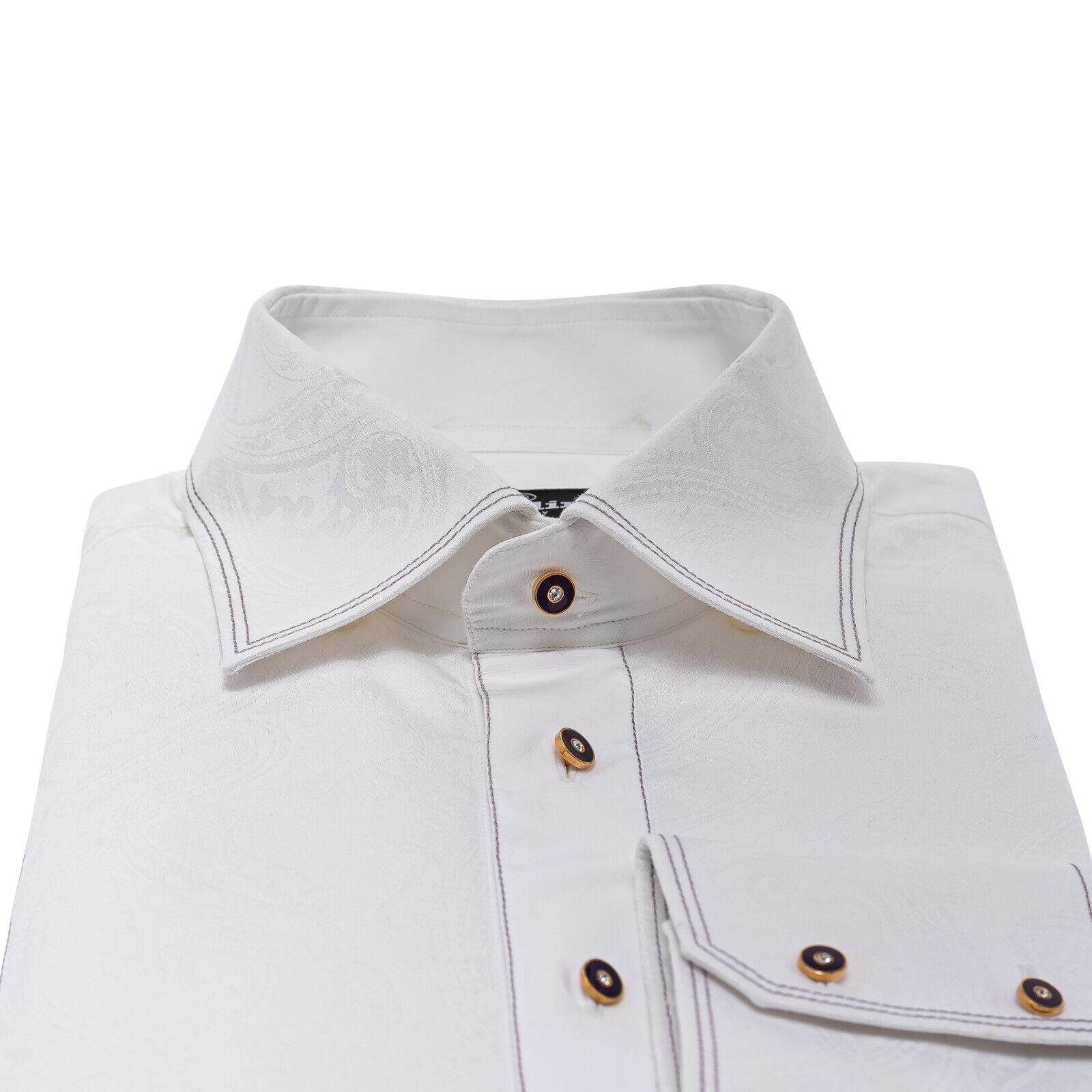 890$ LUXURY GERLIN Shirt White ALUMO Paisley Cotton 16 - 41  7H BIJAN