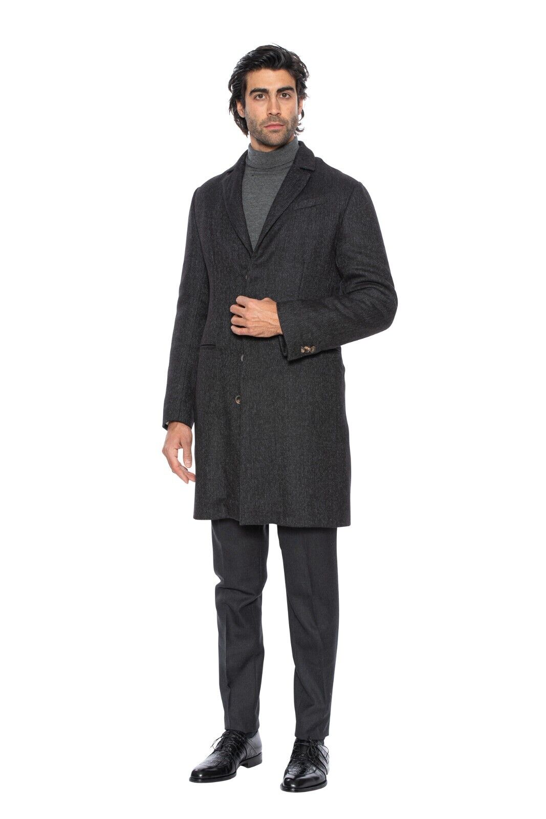 $7000 HETTABRETZ Coat 100% Baby Alpaca Removable Kidskin Fur 38 US / 48 EU Slim