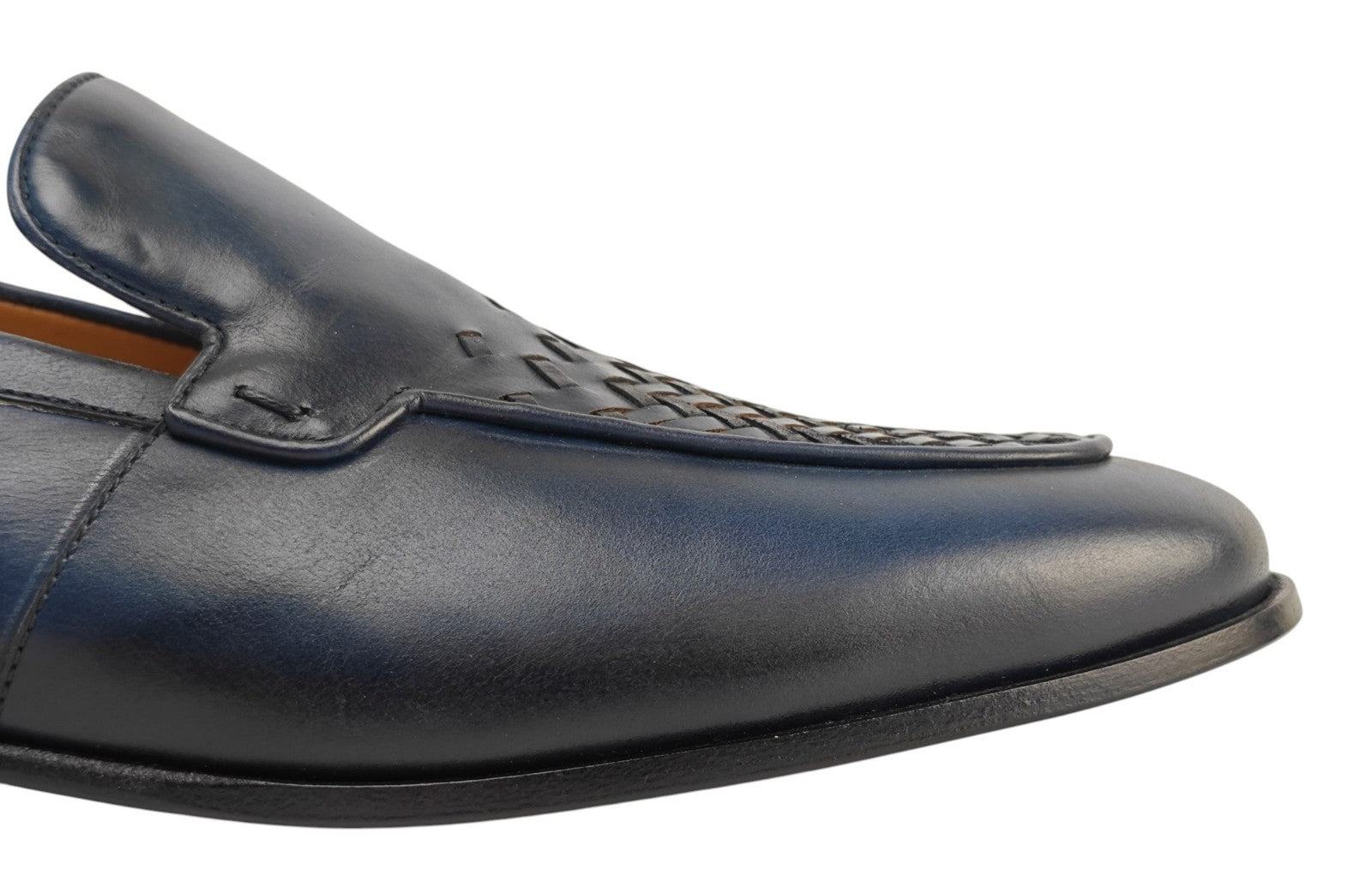 1350$ TESTONI "Camogli" Blue Loafer Woven Calf / Suede 8 UK / 9 US / 42 IT