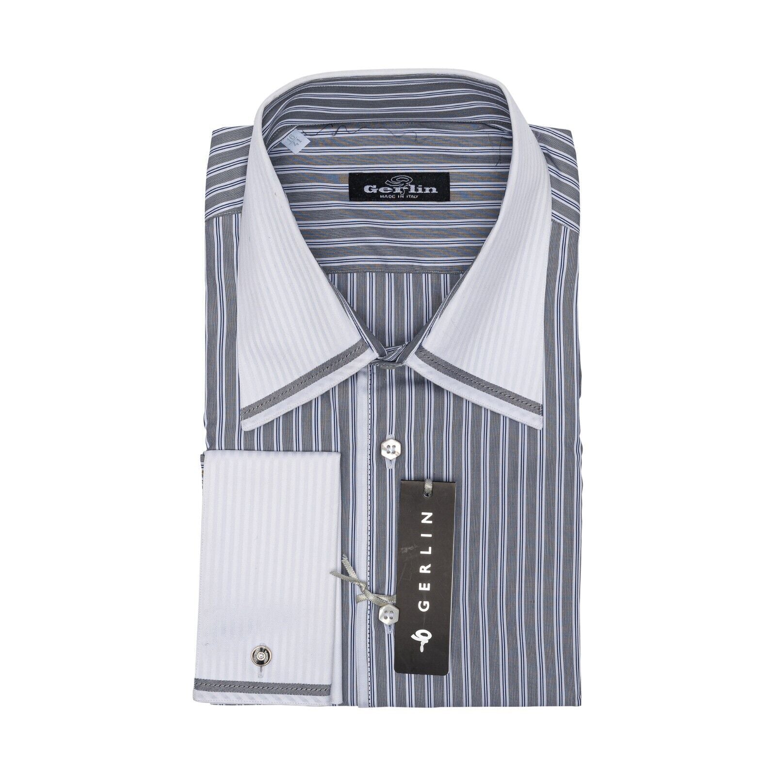 690$ ITALIAN LUXURY GERLIN Shirt Striped Cotton 16 - 41 9U BIJAN