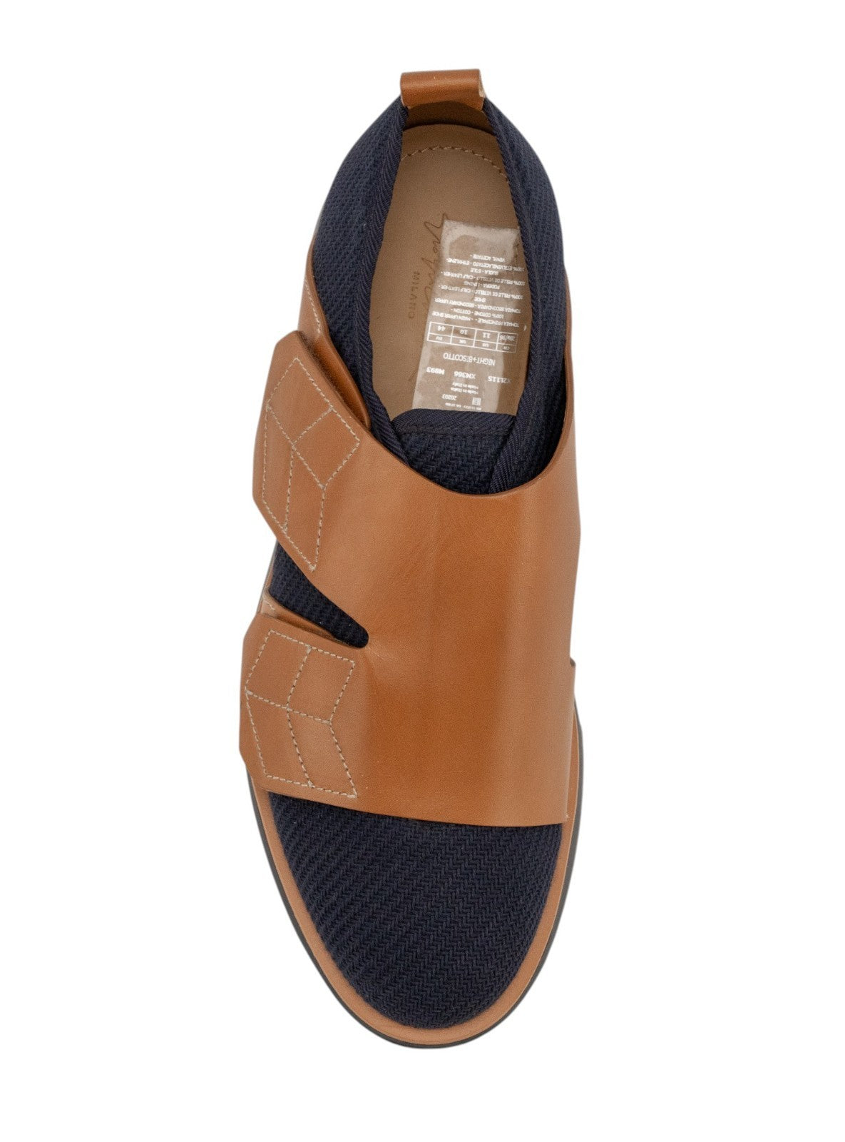 1120$ GIORGIO ARMANI Shoes Sneakers Blue Brown Canvas Leather 10 UK 11 US 44 IT