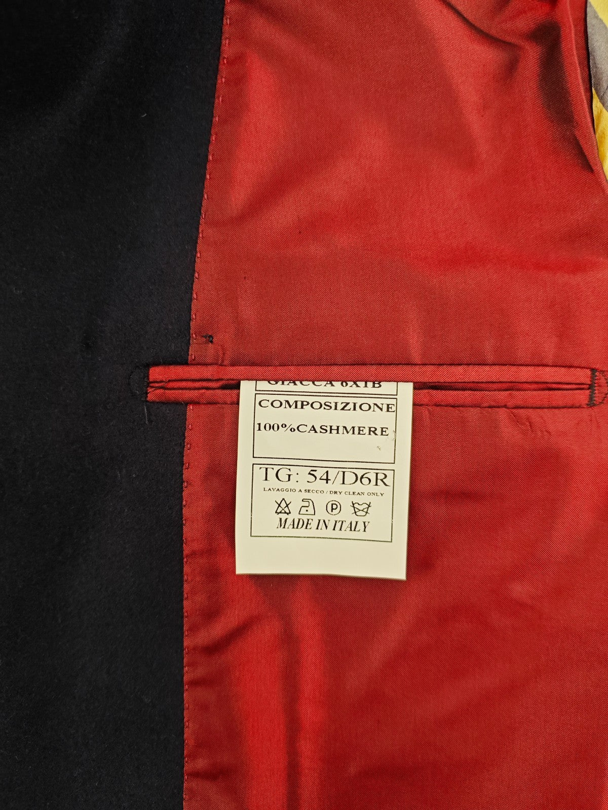 $1930 RUBINACCI NAPOLI Blue Double Breasted Jacket 100% Cashmere 44 US / 54 EU