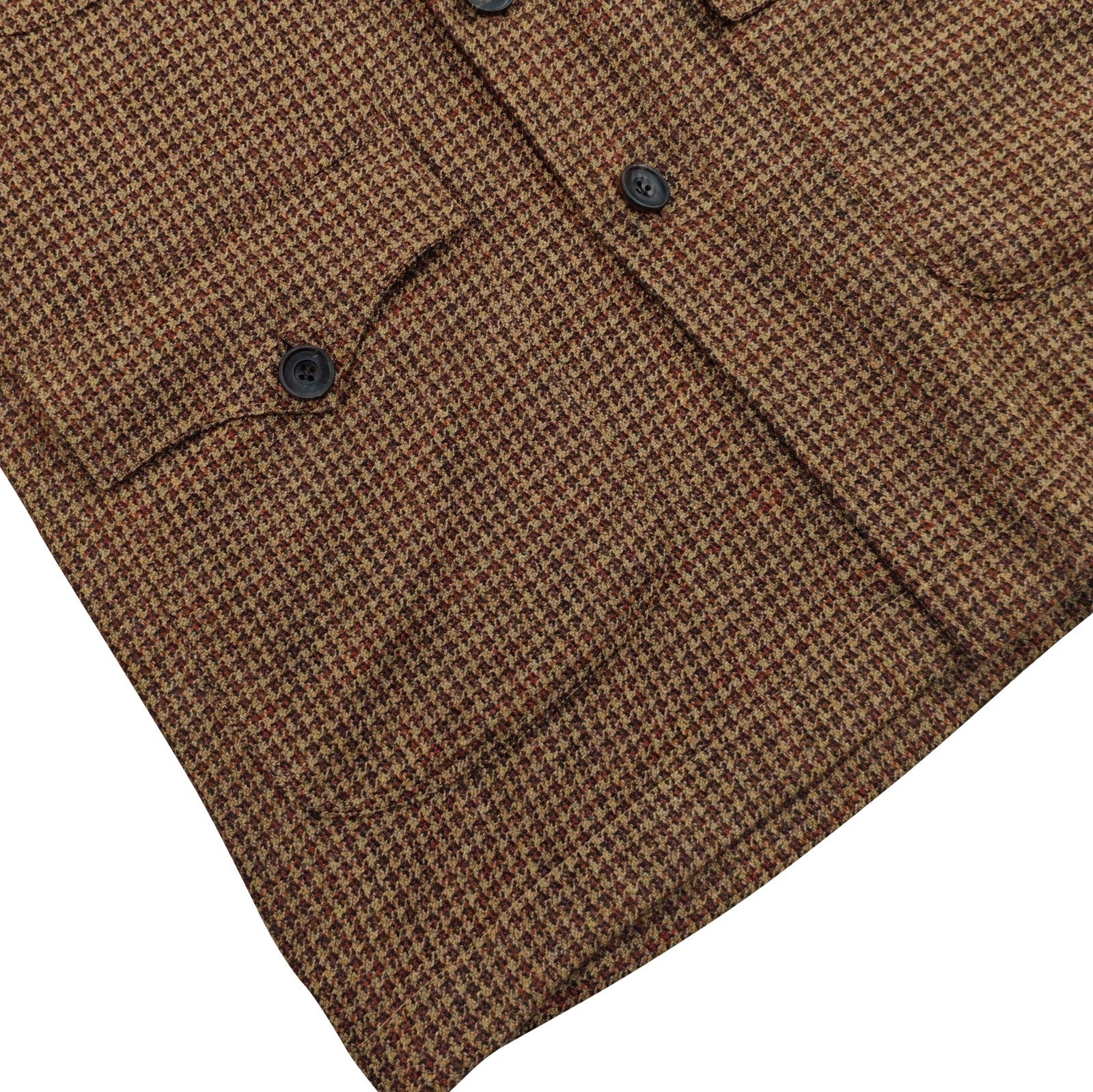 $2120 RUBINACCI Brown Houndstooth Sahariana Guru Jacket 100% Cashmere Size S