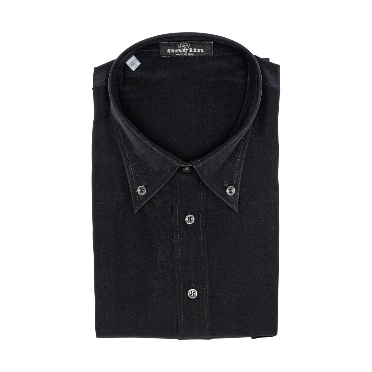 1400$ ITALIAN LUXURY GERLIN Shirt Black 100% Crèpe Silk 1S ZILLI