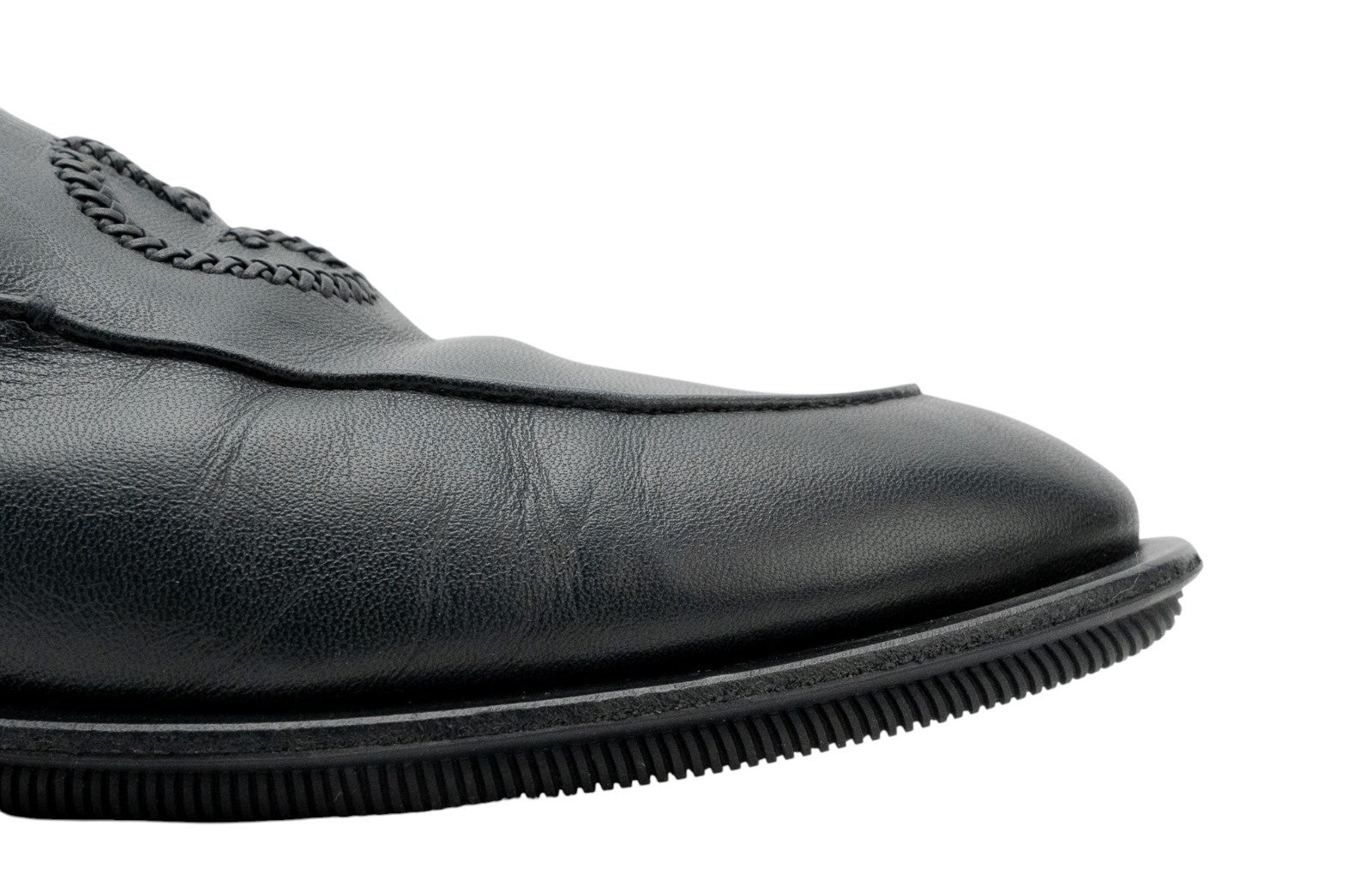 900$ GIORGIO ARMANI Shoes Loafers Logo Blue Navy Leather 8 UK / 9 US / 42 IT