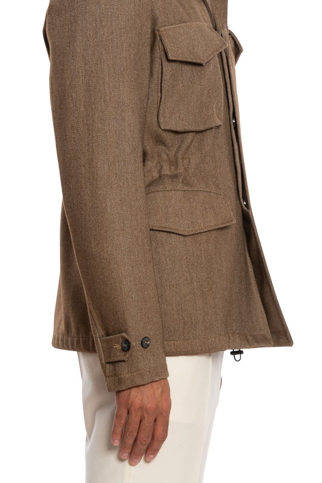 $2200 BOGLIOLI MILANO Brown Tweed Field Jacket Coat Wool Cashmere 40 US / 50 EU