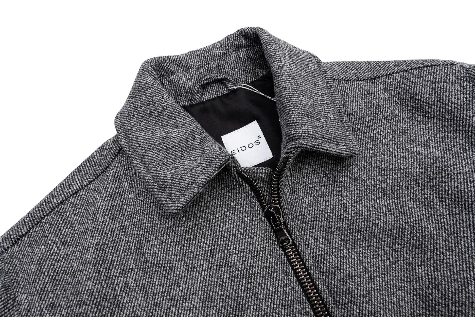 $1300 EIDOS by ISAIA NAPOLI Gray Bomber Jacket Wool Cashmere 38 US / 48 EU Slim