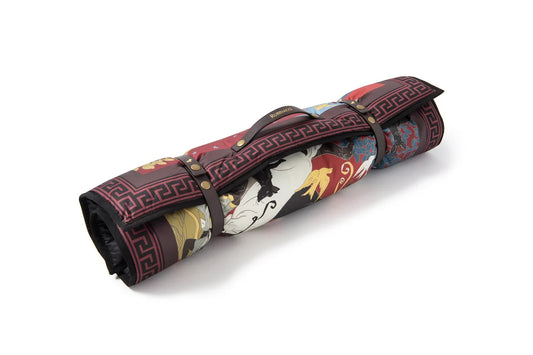 500$ POLDO X RUBINACCI NAPOLI PORTABLE BED Red Teddy Fleece "La Greca" 70x50cm