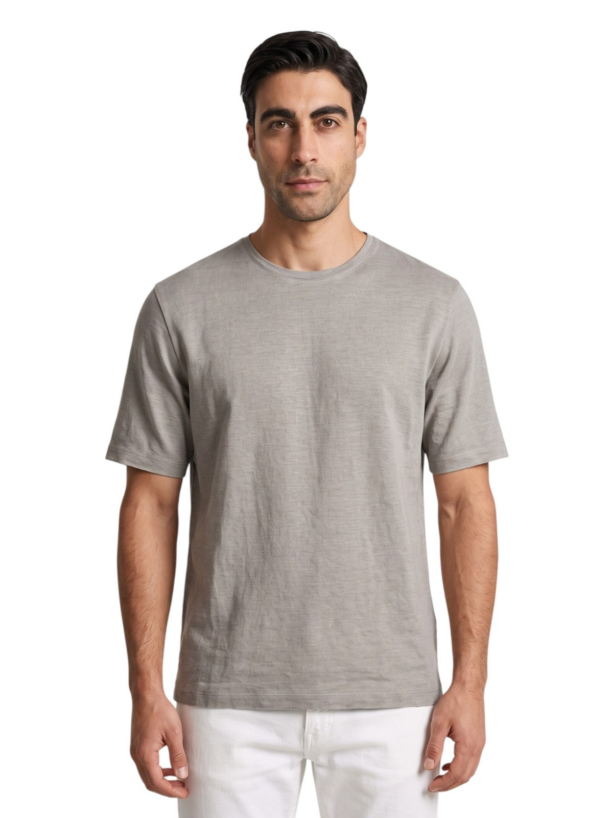 750$ ISAIA NAPOLI Beige Hand-Sewn T-Shirt 100% Linen Size M Made in Italy