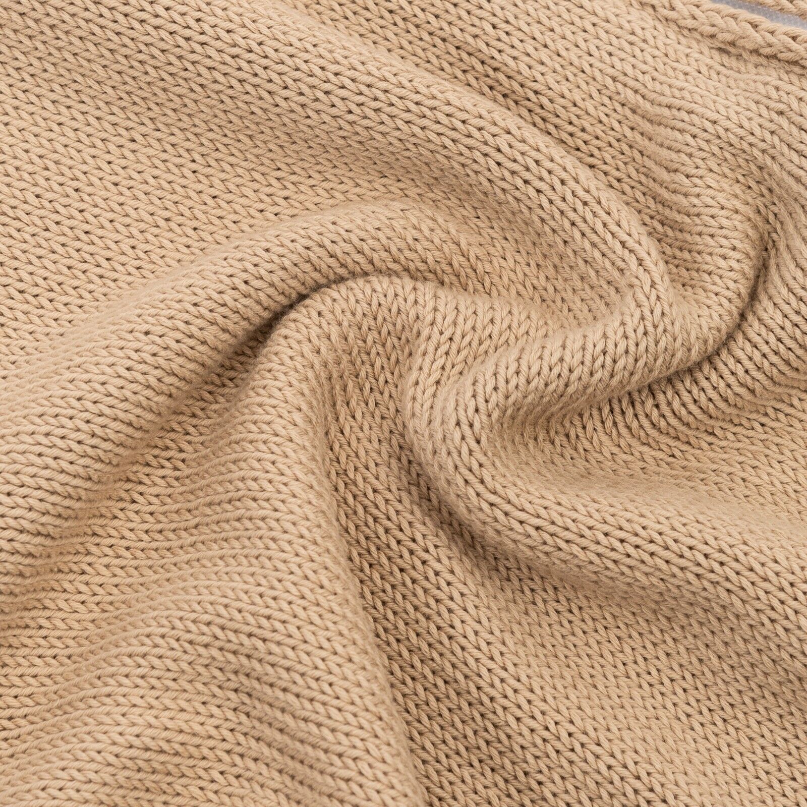 $1100 FEDELI CASHMERE Beige Cardigan Sweater Full Zip Cotton 40 US / 50 EU