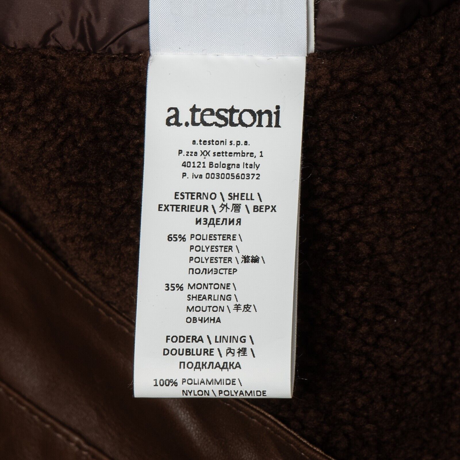$3885 HETTABRETZ for TESTONI Brown Jacket Coat Puffer Goose Down + Shearling