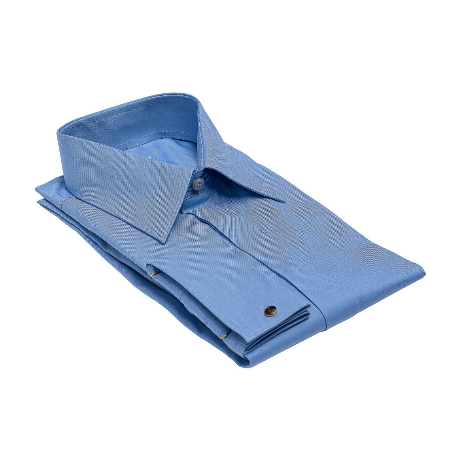690$ ITALIAN LUXURY GERLIN Shirt Sky Blue Fine Cotton 1AR ZILLI