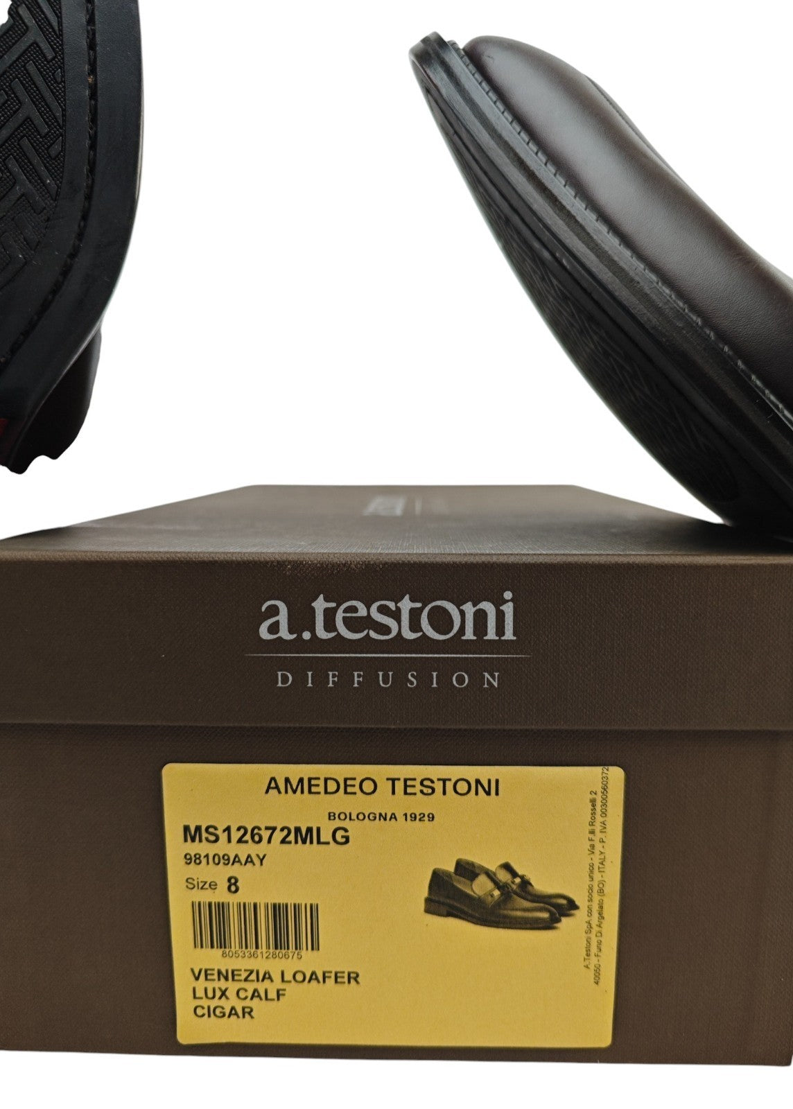 1300$ TESTONI Loafer BOLOGNESE CONSTRUCTION Calf Cigar 8 UK / 9 US / 42 IT