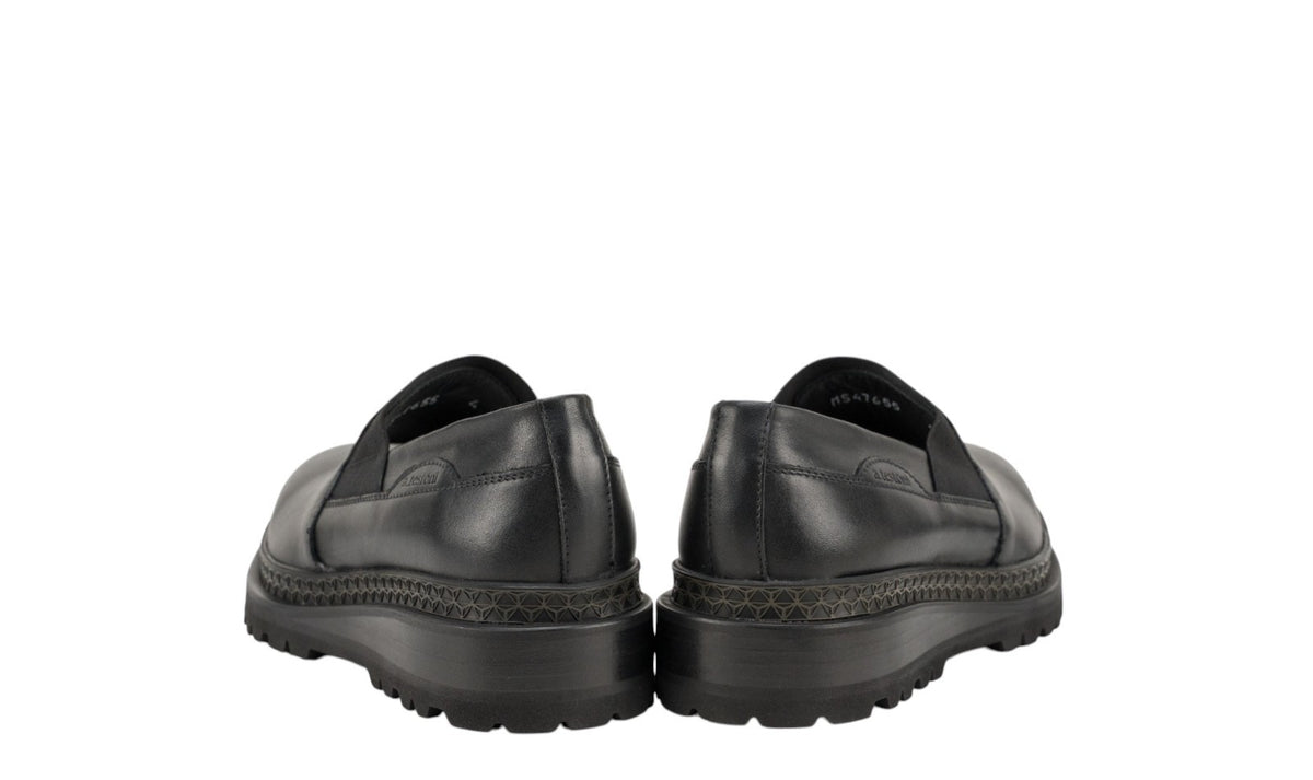 $950 TESTONI BOLOGNA Slip-On Sport Napa Calf Black