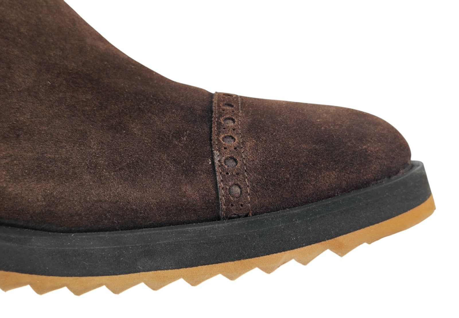 1350$ TESTONI "Pisa" Brown Chelsea Boot Shoes Eco Suede 8 UK / 9 US / 42 IT