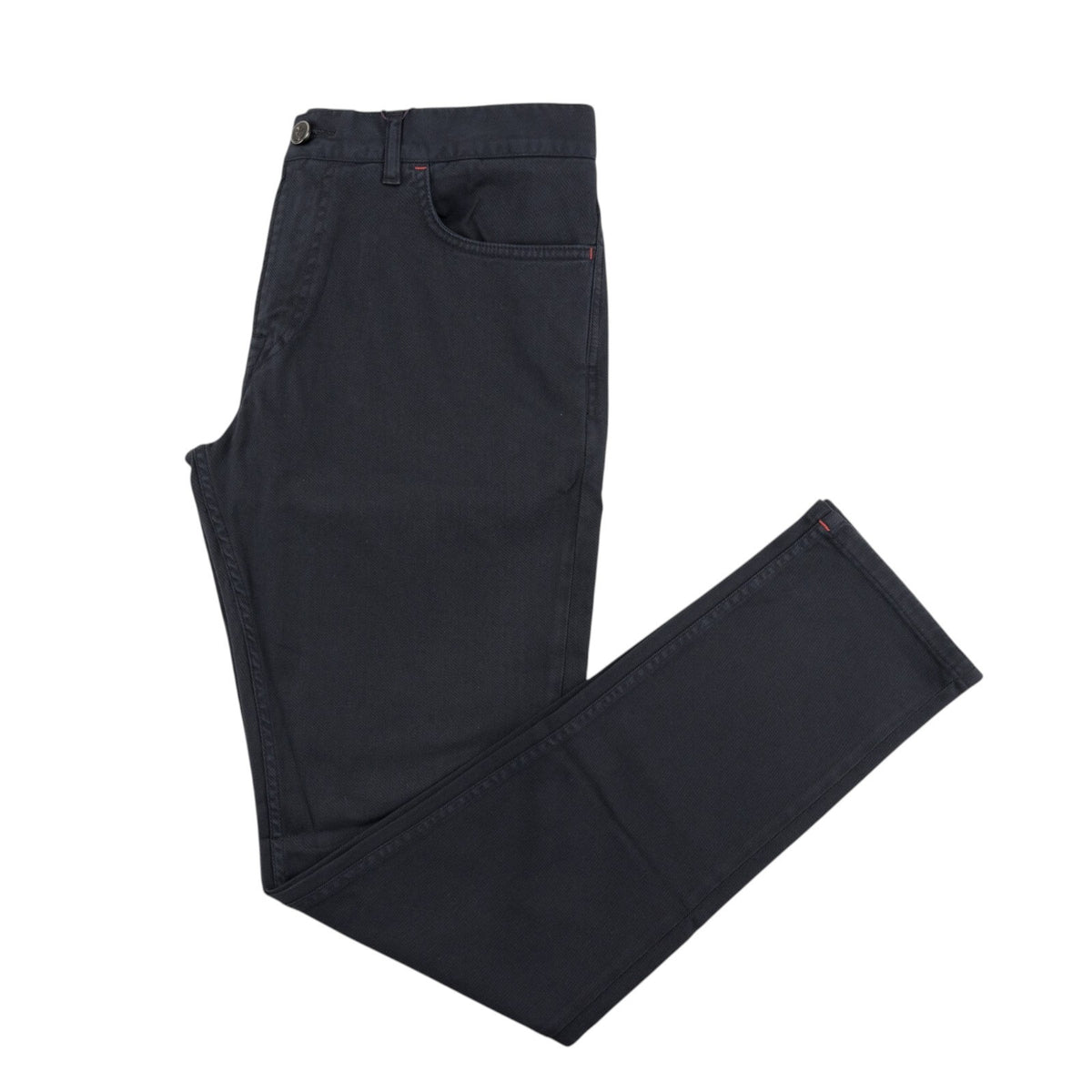 690$ ISAIA NAPOLI Blue Navy 5 Pockets Trousers Pant Cotton 34 US / 50 EU