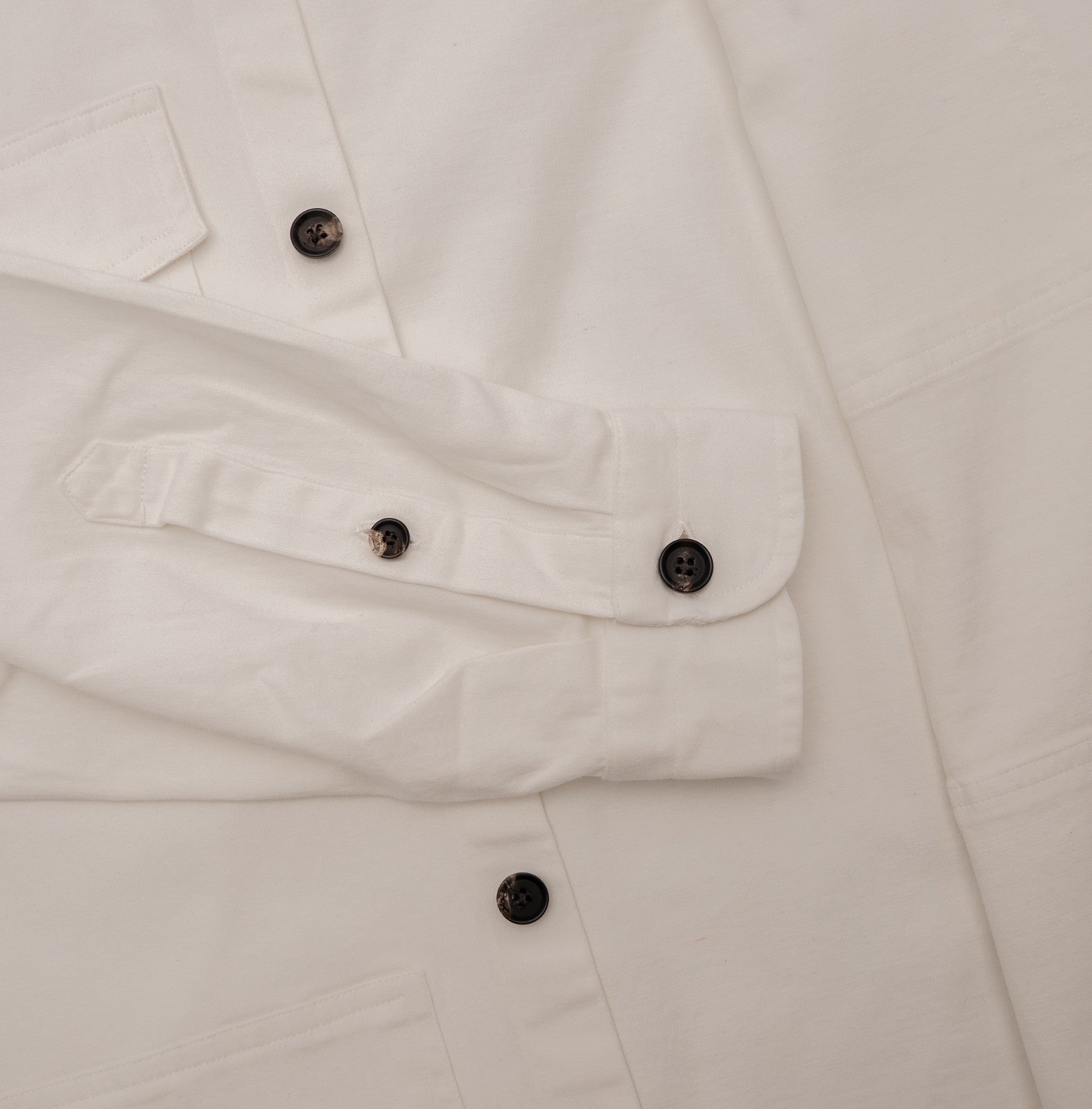 $1390 ISAIA NAPOLI White Hand-Sewn Overshirt Jacket Cotton Cashmere Size L