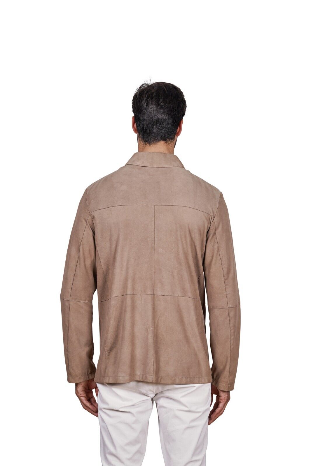 1100$ MINO RONZONI 1953 Made in Italy Overshirt Jacket Brown Leather Sz M