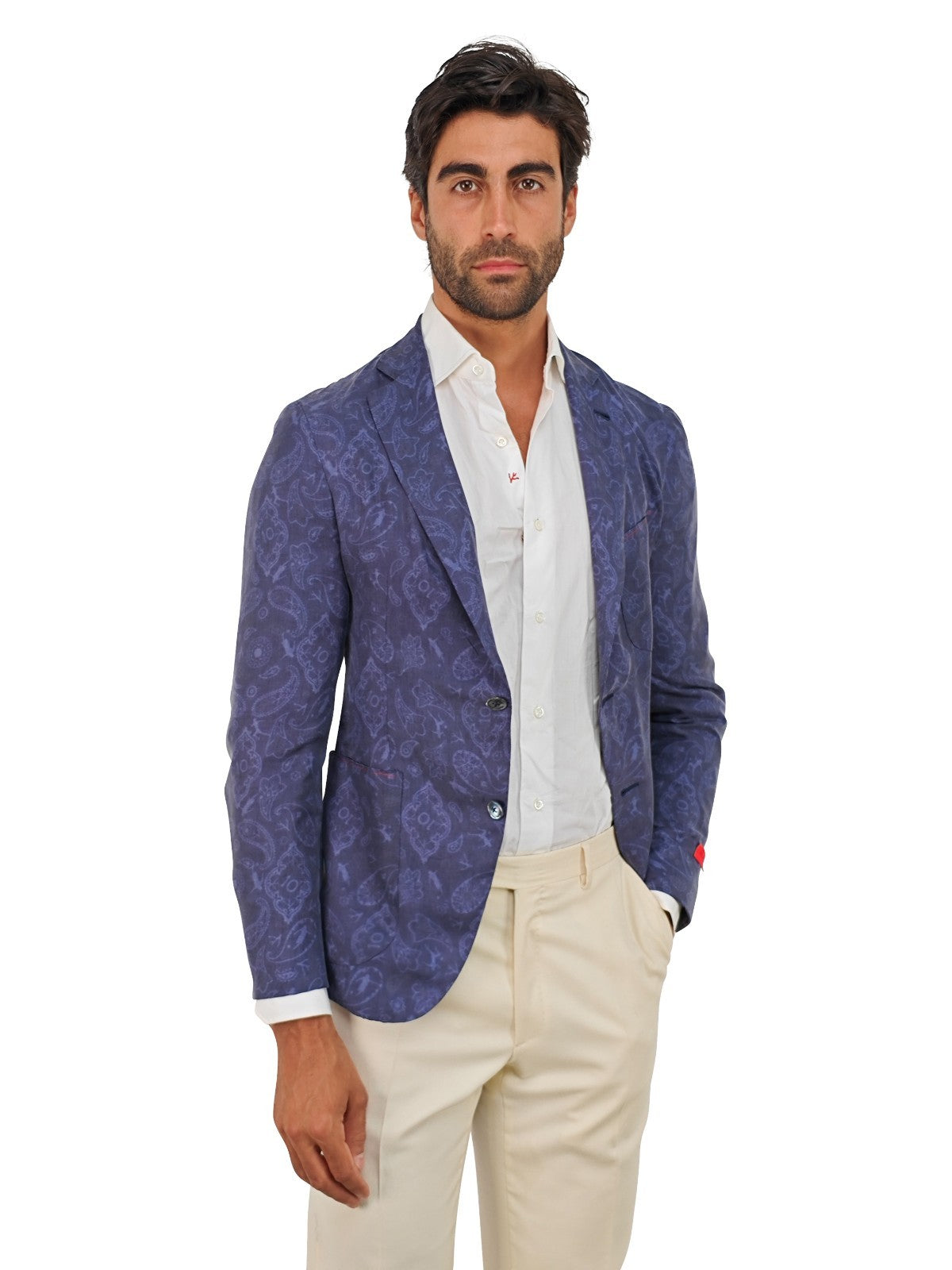 $5500 ISAIA NAPOLI "MARADONA 10" Blue Jacket Sport Coat 100% Silk 34 US / 44 EU