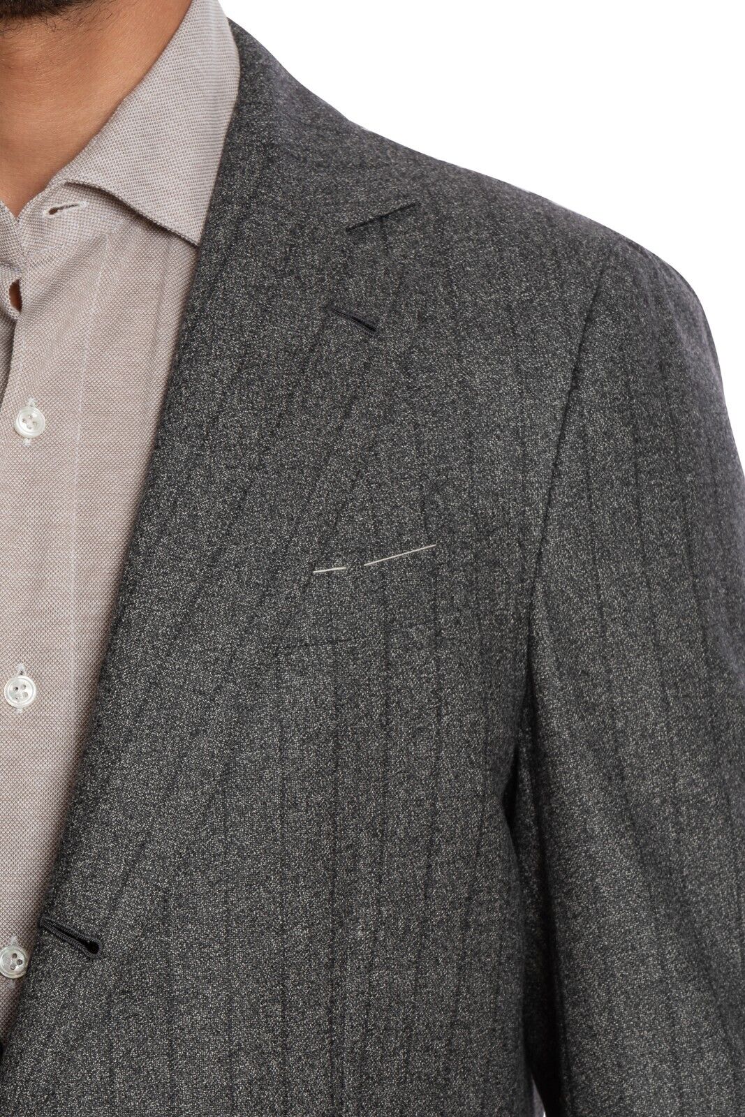 $2050 LUIGI BORRELLI "MILANO" Hand-sewn Gray Jacket Virgin Wool 42 US / 52 EU