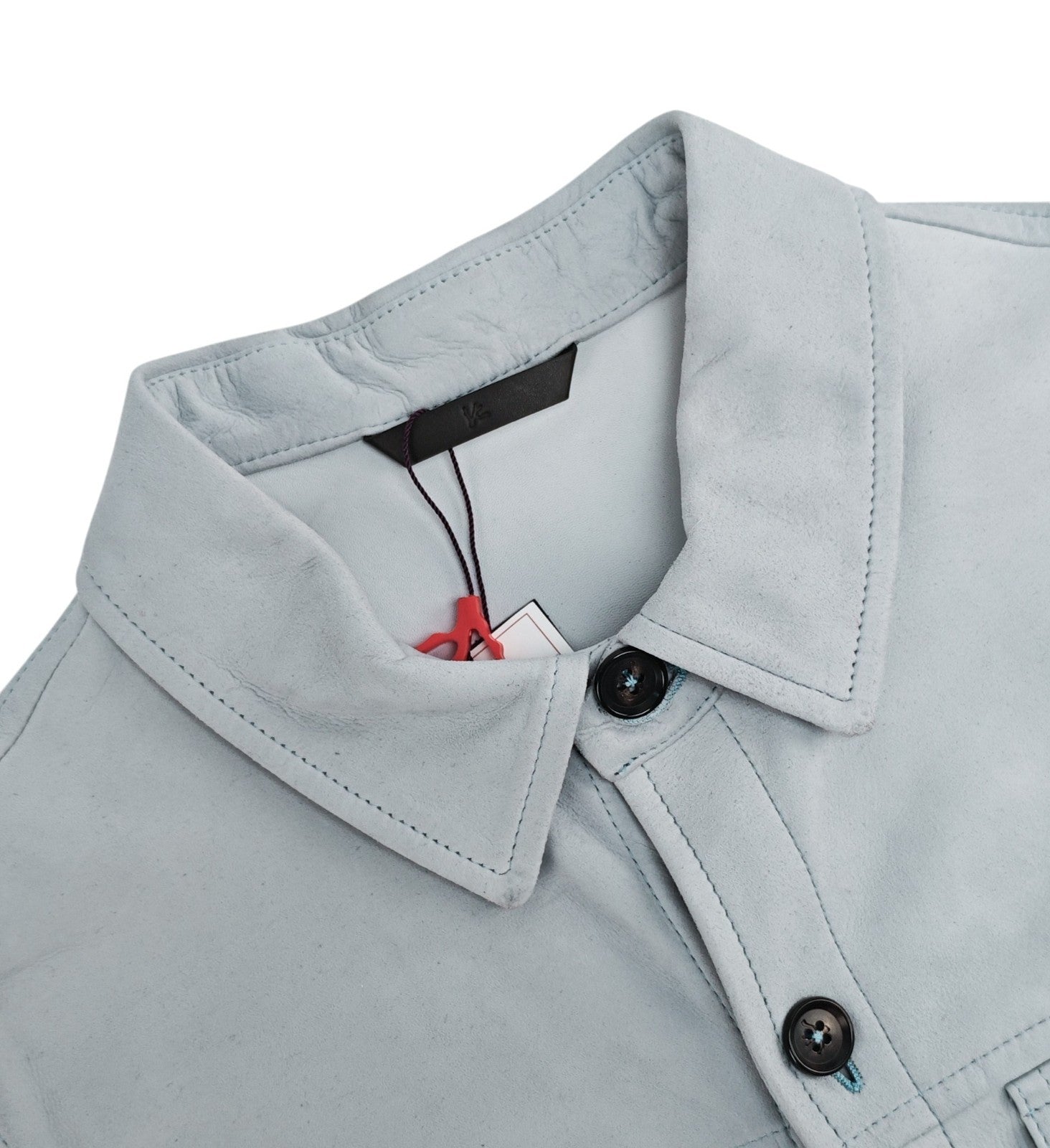 5500$ ISAIA NAPOLI Ice Overshirt Jacket 100% Suede Lambskin Leather