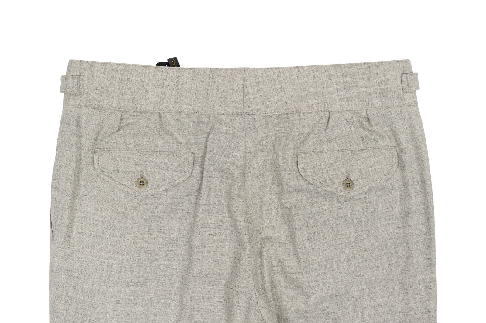 670$ RUBINACCI NAPOLI "Manny" Gray Flannel Wool High Rise Pant 34 US / 50 EU