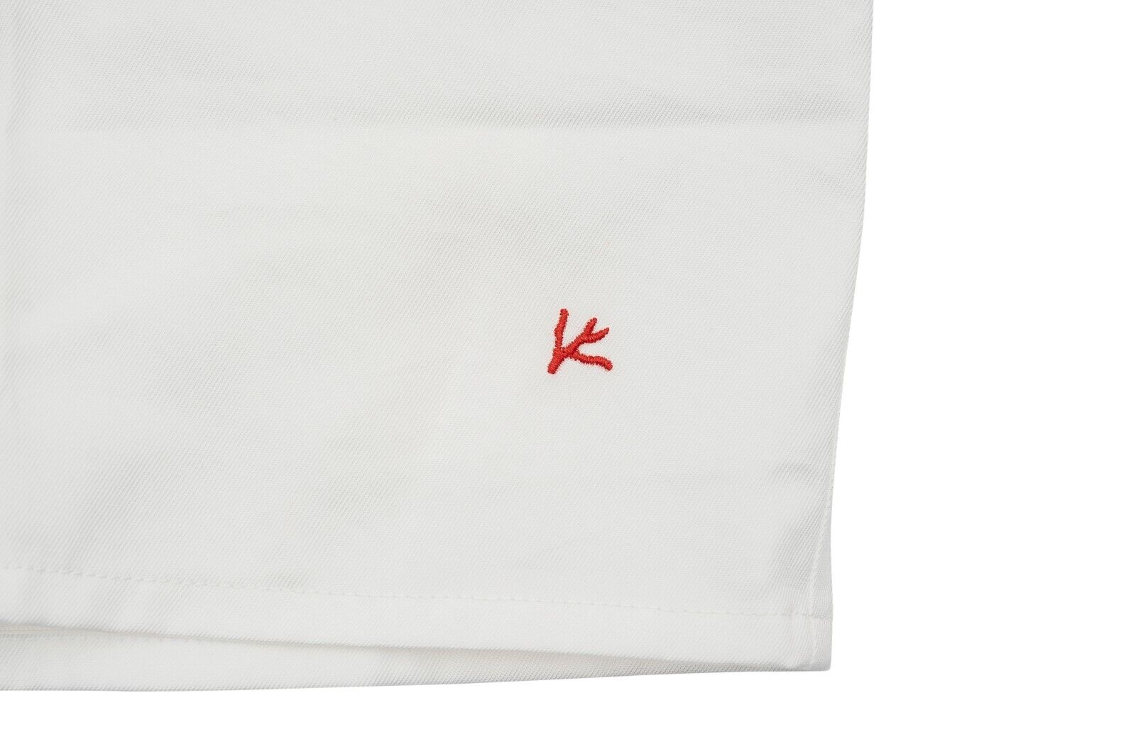 950$ ISAIA NAPOLI White Short Sleeve Safari Shirt Camp Collar Cotton 15.5 - 39