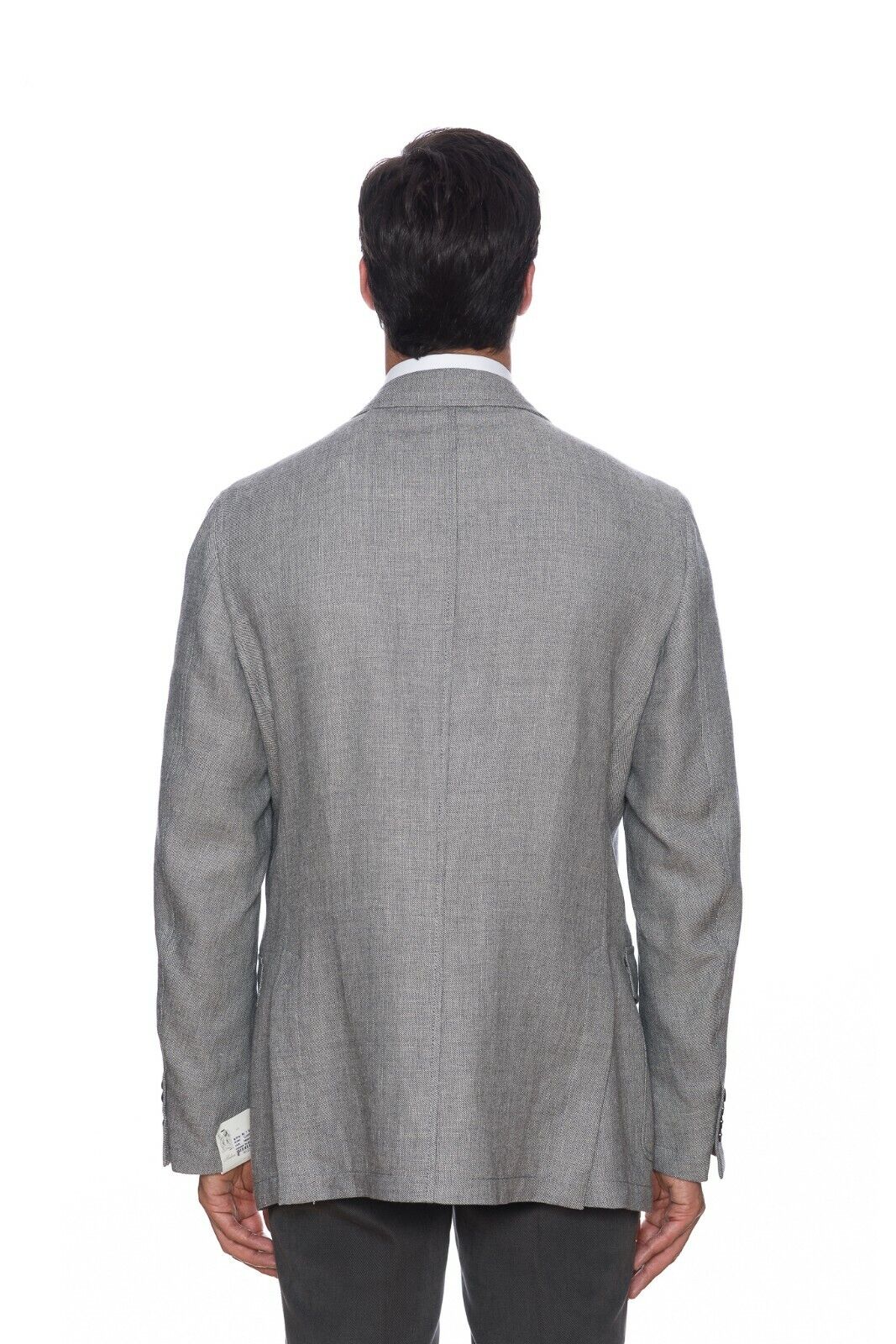 BELVEST Hand Made in Italy Jacket Blazer Wool Linen Solid Gray 46 US / 56 EU 7 R