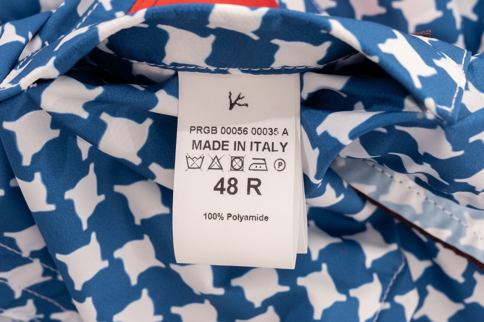 $2200 ISAIA NAPOLI Blue Houndstooth Trench Coat Carcoat Poly 38 US / 48 EU