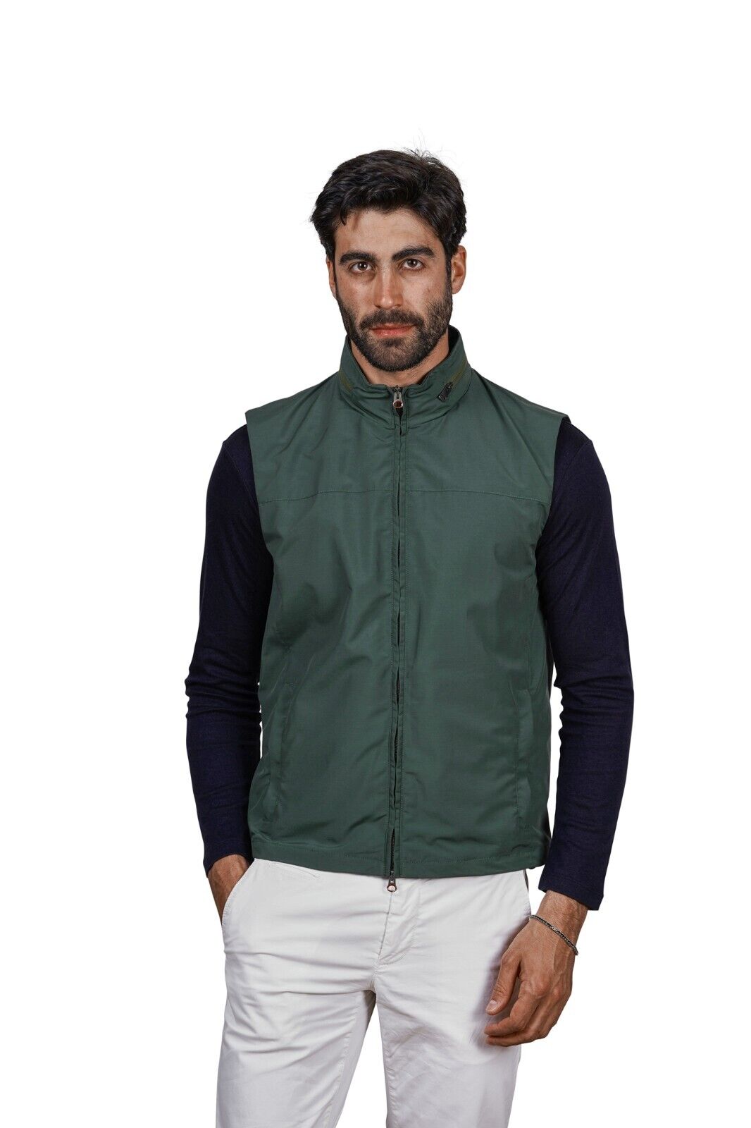 $750 KIRED by KITON Green Forest Vest Jacket Tailored Sportswear Wool Waterproof