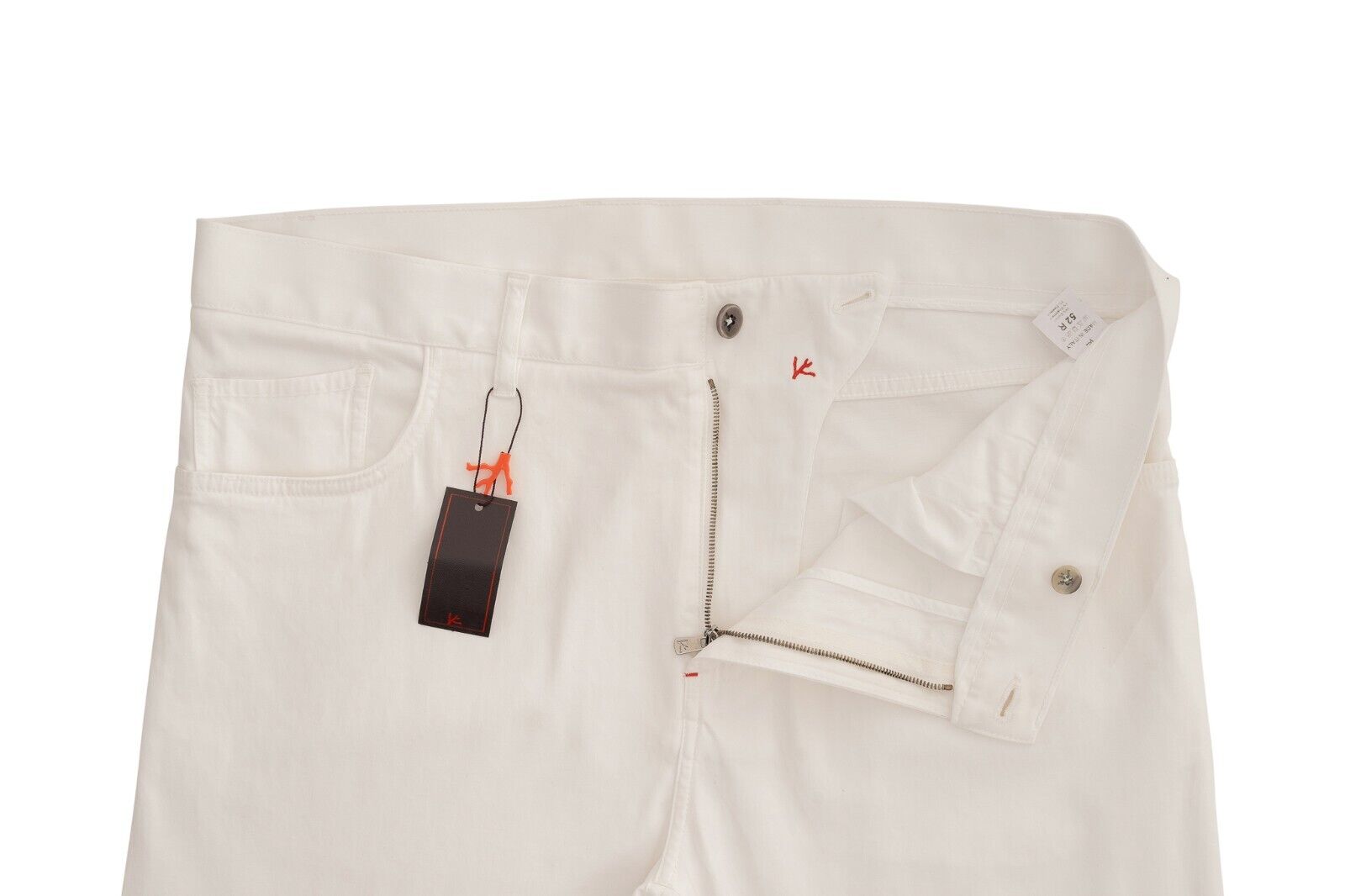 850$ ISAIA NAPOLI White 5 Pockets Trousers Pant Soft Cotton / Cashmere