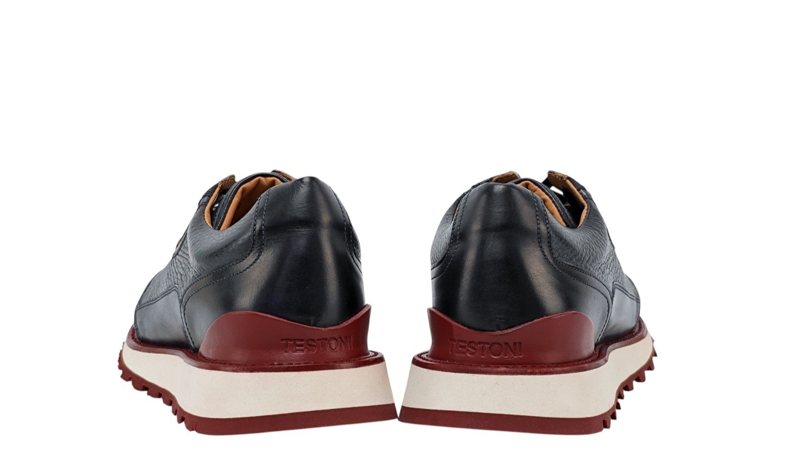 1100$ TESTONI "Moena" Blue Sneaker Nabuk Calf + Deerskin 8 UK / 9 US / 42 IT