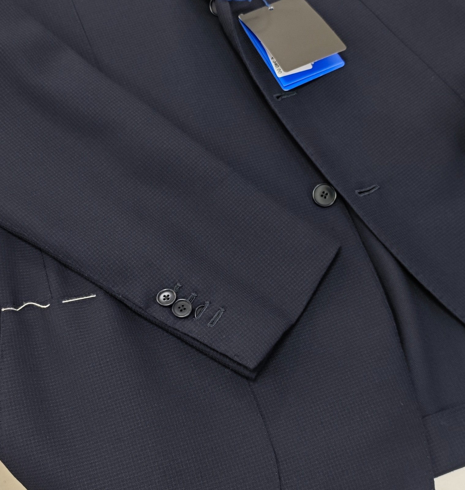 SARTORIA FELAMM NAPOLI Blue Total Handmade Sport Coat Jacket Wool 42 US / 52 EU