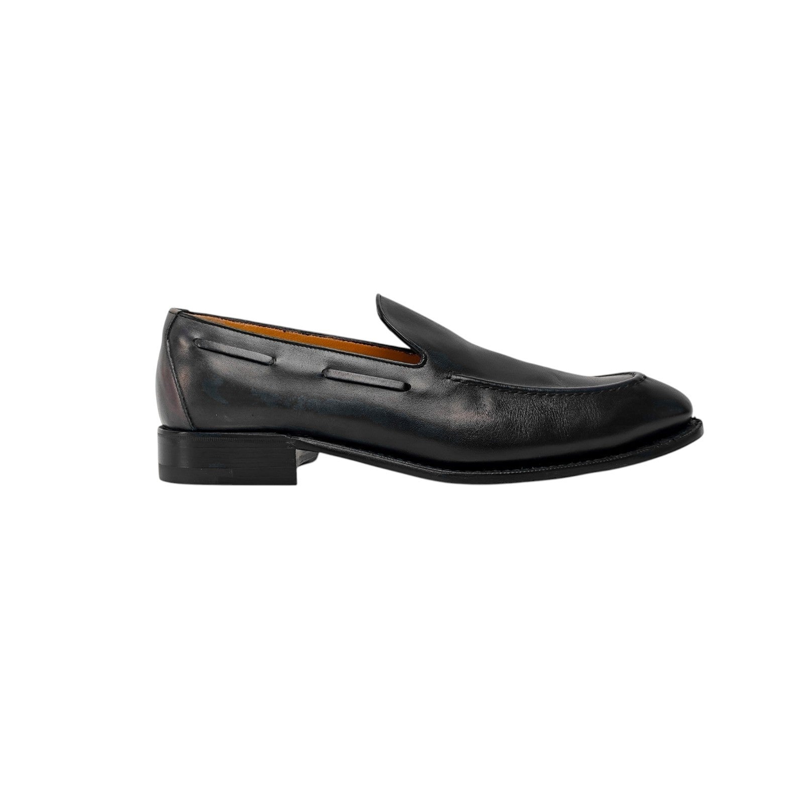 1350$ TESTONI "Piuma" Loafer Shaded Calf Concrete / Black 8 UK / 9 US / 42 IT