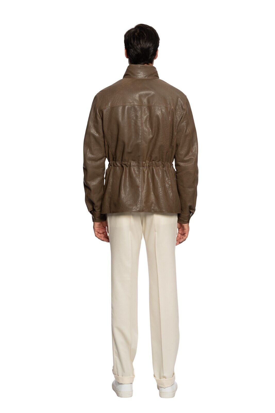 $2500 BOGLIOLI Brown Field Jacket Coat Padded 100% Leather 40 US / 50 EU