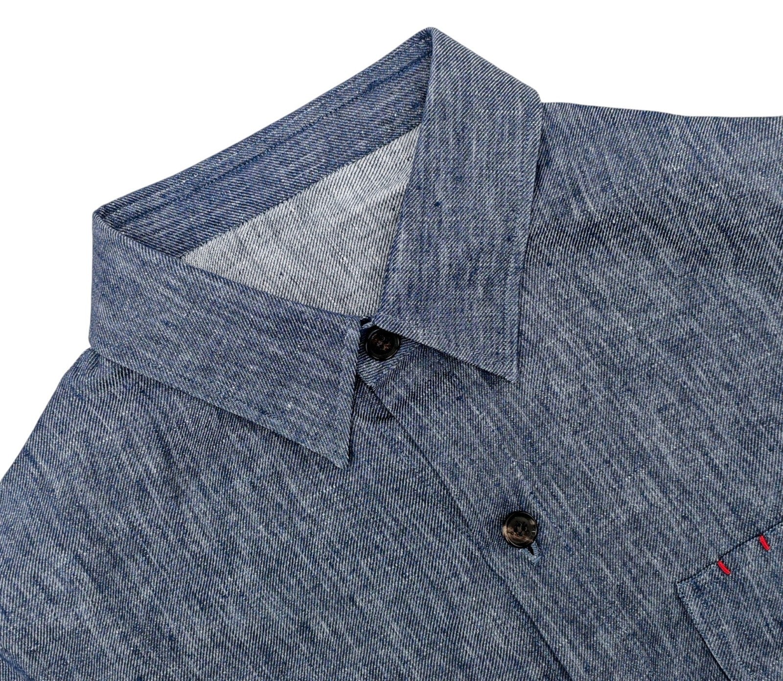 $1550 ISAIA NAPOLI Blue Hand-Sewn Overshirt Jacket 100% Linen
