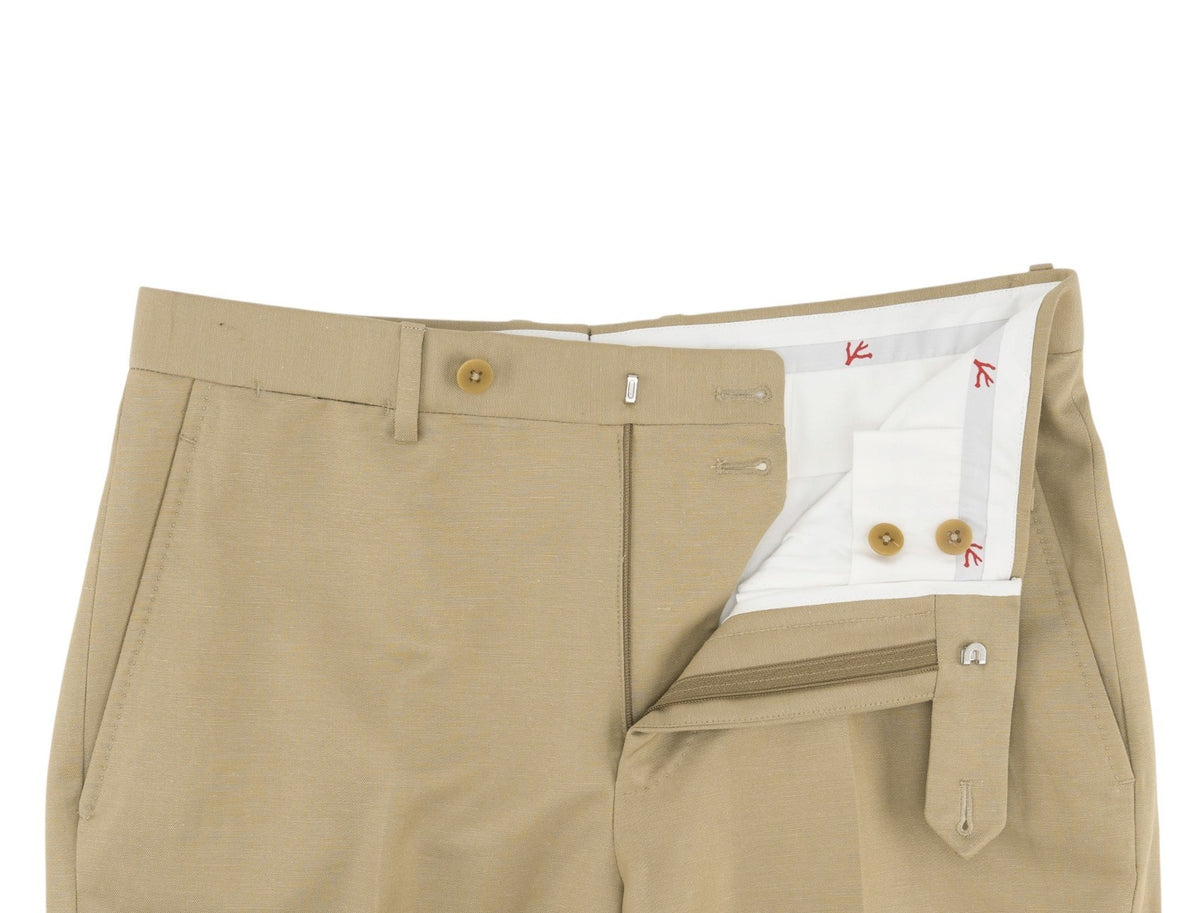 $5950 ISAIA NAPOLI "Capri" Light Beige Suit Cotton / Linen 36 US / 46 EU 8R