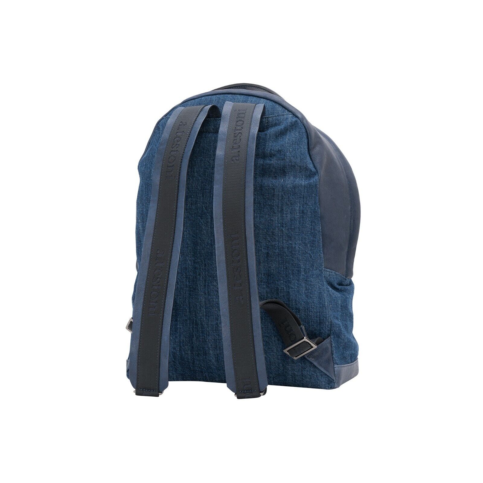 $960 Testoni Bologna Blue Indigo Luxury Backpack Jeans Denim + Washed Lambskin