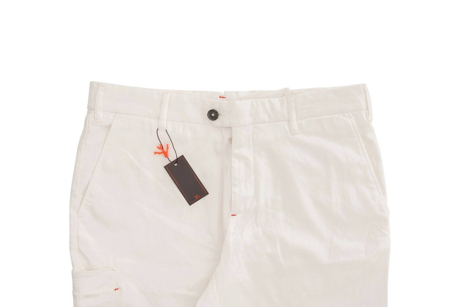 750$ ISAIA NAPOLI White Chino Short Pant Cotton / Cashmere 32 US / 48 EU