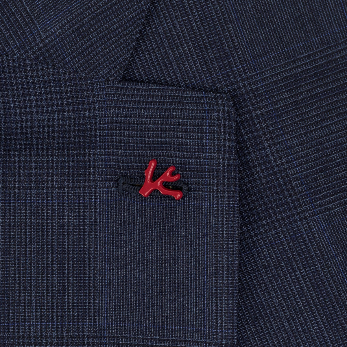 $6700 ISAIA "Sanita" Blue Suit Wool Glen Plaid Comfort Project 42 US / 52 EU 7R