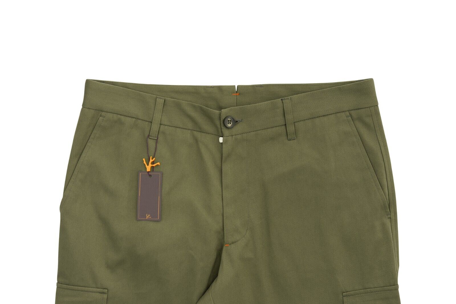 690$ ISAIA NAPOLI Green Cargo Trousers Pant Lux Cotton 34 US / 50 EU