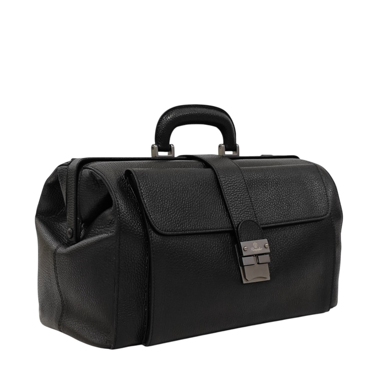 1450$ PINEIDER FIRENZE 1774 Grained Calf Work Doctor Bag Laptop Black