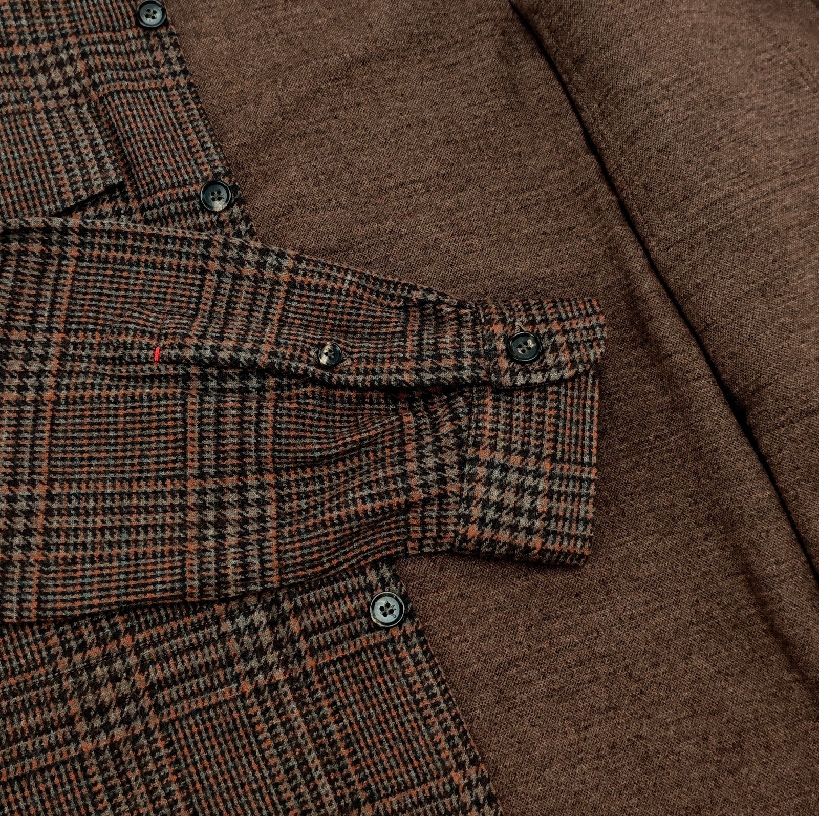 $1850 ISAIA NAPOLI Brown Hand-Sewn Overshirt Jacket Plaid Flannel Wool Size XXL