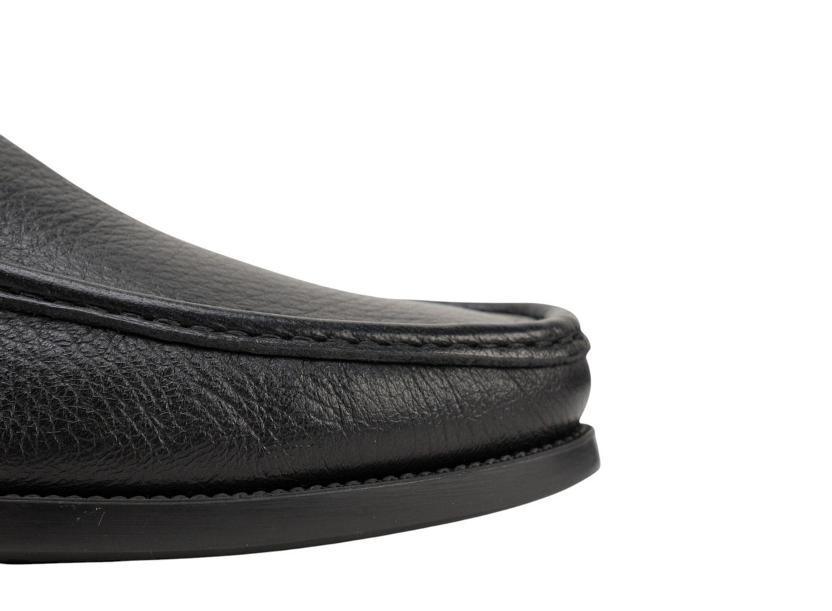 1300$ TESTONI Mocs Loafer Shoes Deer + Dark Metal Black 8 UK / 9 US / 42 IT