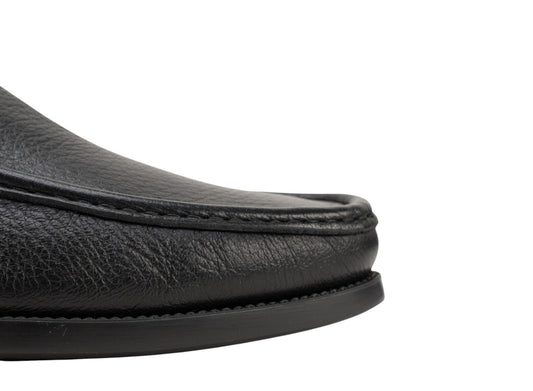 1300$ TESTONI Mocs Loafer Shoes Deer + Dark Metal Black 8 UK / 9 US / 42 IT