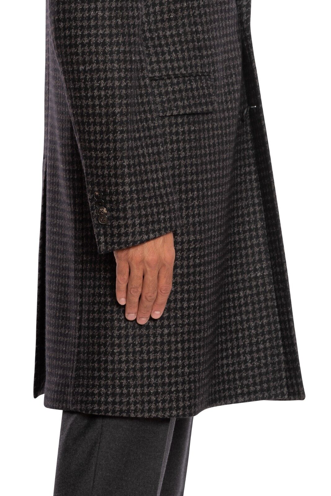 $2400 BOGLIOLI MILANO Grey Coat K.Jacket Houndstooth Heavy Wool 40 US / 50 EU