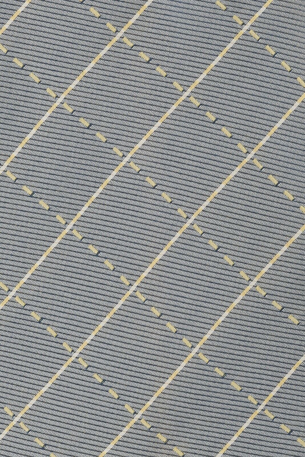 $179 D'AVENZA Tie 7 Folds Silk Grey Geometric Hand-Sewn in Italy / 62.59 inch