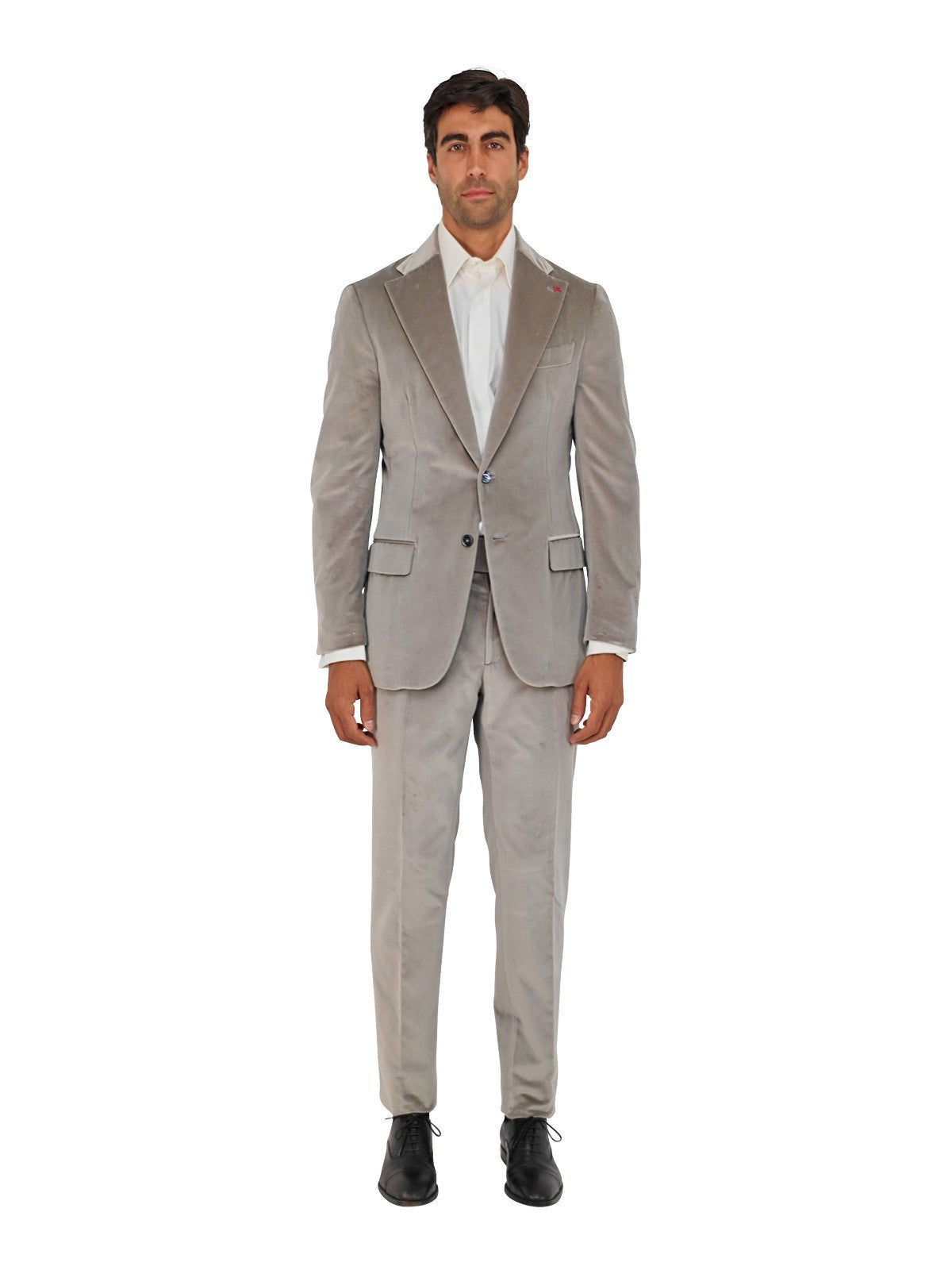 $6500 ISAIA NAPOLI "Amalfi" Gray Hand-Sewn Suit Velvet Cotton