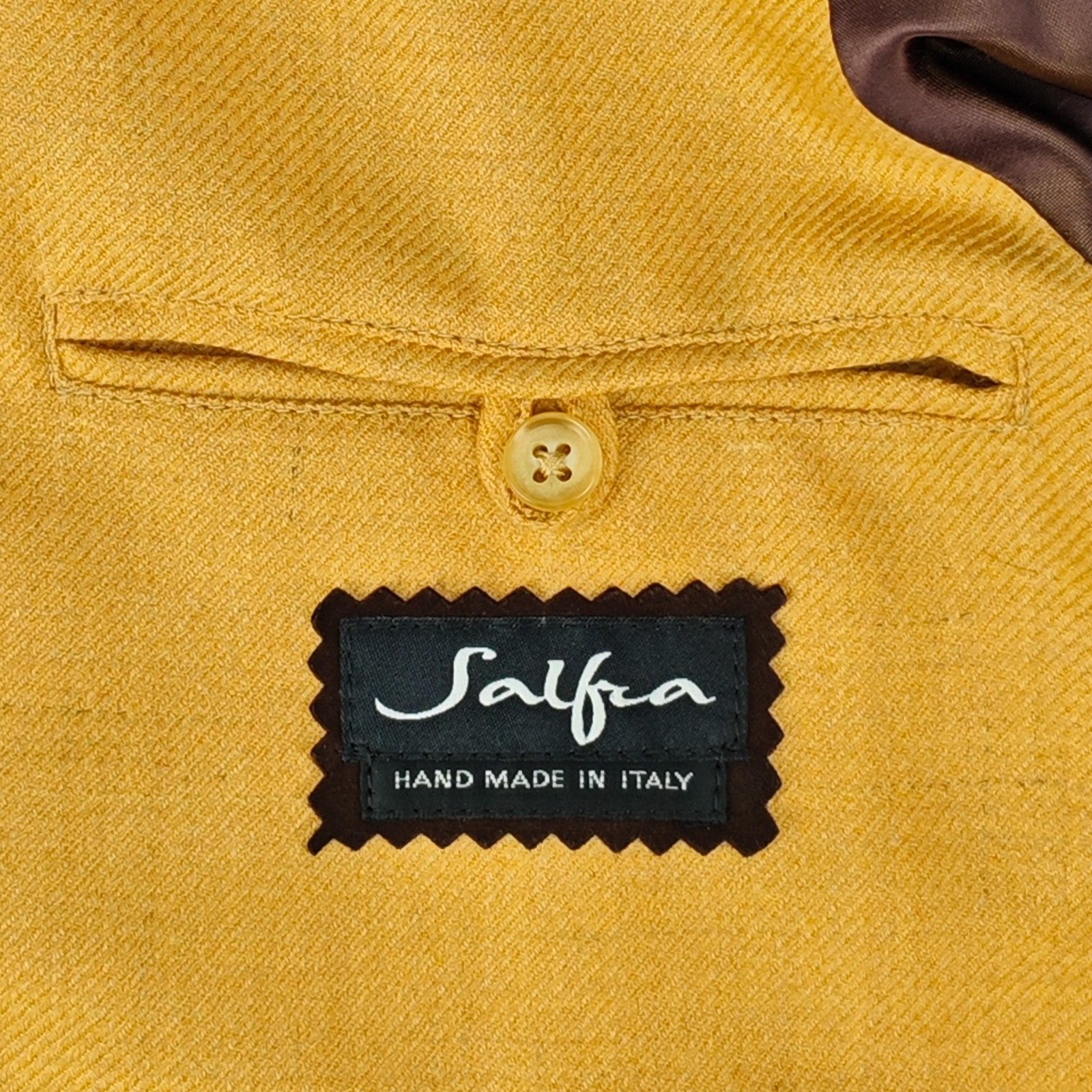 SALFRA Brown Suede Leather Field Jacket Coat Rib Collar Made Italy 40 US / 50 IT