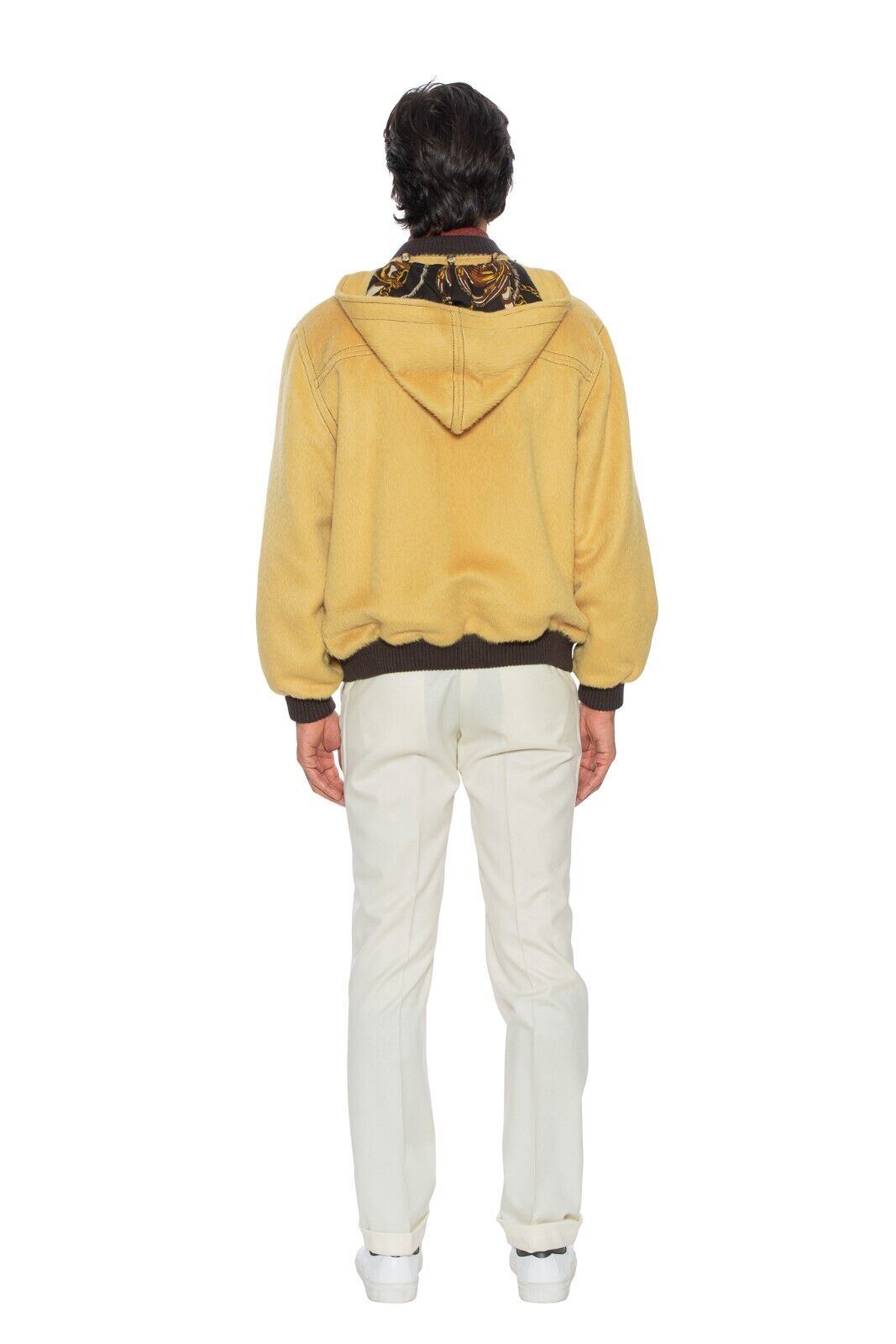 $4500 HETTABRETZ Bomber Jacket with Toggles Alpaca Hair Lambskin 42 US / 52 EU